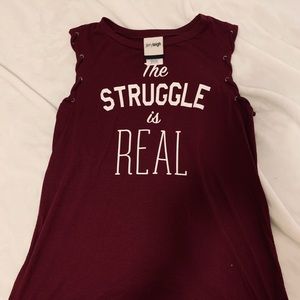 Burgundy graphic tank top